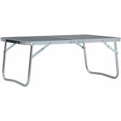 Vidaxl - Table pliable de camping,Gris,Aluminium,60x40