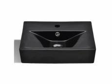 Vidaxl vasque à trou de trop-plein|robinet noir céramique pour salle de bain 141933