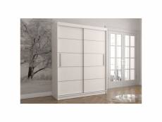 Viell - grande armoire à portes coulissantes - 5 étagères + tringle - 150x61x200 cm - blanc