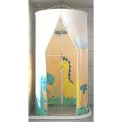 31,5 x 78,7 pouces, jaune) Rideau de douche rond imperméable à double fermeture éclair, isolation portable pour salle de bain, vestiaire, camping