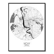 Affiche Vichy Carte ronde 40x50
