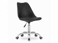 Albad - fauteuil pivotant style moderne bureau/chambre d'ado - 91.5x48x43 cm - chaise de bureau - noir