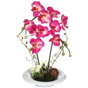 Atmosphera - Composition florale d'Orchidées artificielles Vase en Céramique h 40 cm Fushia