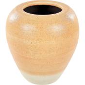 Beliani - Vase Décoratif Orange et Beige en Terre Cuite 34 cm Fait Main Poterie Lisse Skione - Orange