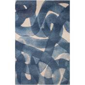 Beneffito - Tapis - Collection My Way Ink - Tapis - Bleu - 170x240cm - Tapis à Motifs, Finition Artisanale, Tissage en Belgique - Tapis de Moderne de