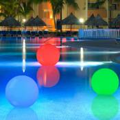 Boule flottante extérieure lumineuse lampe de jardin boule lumineuse piscine, résistant aux intempéries, rouge bleu vert, G4 10W 360Lm 2700K, d 15cm,
