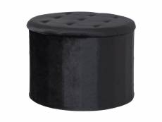 Bred - pouf-coffre rond velours coloris noir