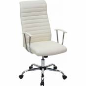 Chaise de bureau Cagliari, chaise pivotante, chaise de direction, cuir synthétique crème-beige