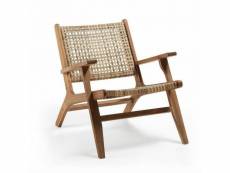 Chaise de jardin acacia 81 x 67 x 71 cm noir bois blanc résine FTGRANADA