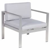 Chaise de terrasse ou de jardin en aluminium avec coussins