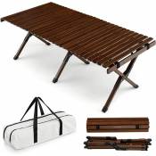 Costway - Table de Camping Pliante en Bambou à Latte