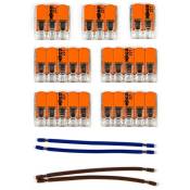 Creative Cables - Kit de connexion wago compatible avec câble 2x pour Rosace à 8 trous
