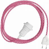Creative Cables - Snake Twisted poiur abat-jour -Lampe plug-in avec câble textile tressé 3 Mètres - TM08 - TM08