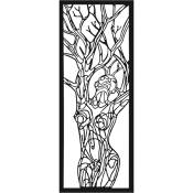 Décoration murale femme arbre de vie en métal noir