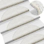 Décoshop26 - 15 tapis d'escalier blanc avec bandes adhésives 56 x 20 cm