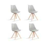 Designetsamaison - Lot de 4 chaises scandinaves grises