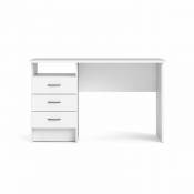Ebuy24 - Fula Bureau 3 tiroirs, blanc. - Blanc
