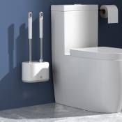 Ensemble de support de brosse de toilette, Kit de nettoyage de salle de bain, brosse plate à Double poils ronds et rigides, lavable, Type de montage