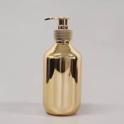 Fortuneville - Distributeurs de savon pour les mains de bain de 300 ml Cuisine Bouteilles de shampoing en plastique chromé doré Bouteilles de