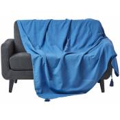 Homescapes - Jeté de lit ou de canapé - Rajput - Bleu - 150 x 200 cm - Bleu