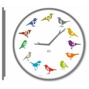 Kookoo - Horloge oiseaux des jardins, modèle ultraflat