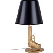 Lampe de Table - Lampe de Salon Design Pistolet - Beretta Doré - pvc, Résine, Plastique - Doré