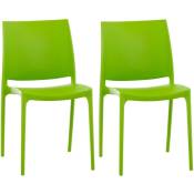 Lot de 2 chaises de jardin empilables Maya en plastique Vert
