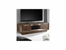 Meuble tv couleur bois et chrome lorraine-l 156 x p