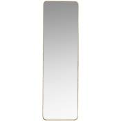 Miroir rectangulaire en métal doré mat 39x129