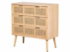Nordlys - commode chambre scandinave bois 3 tiroirs
