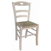 Okaffarefatto - Chaise Loris en bois avec assise en paille brute à peindre