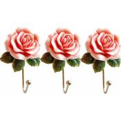 Pièces crochets muraux en résine rose crochet en fer à fleurs créatif fixé au mur pour suspendre manteau/chapeau/clé/serviette/crochets de sac à