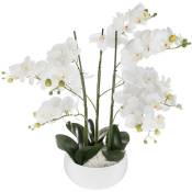 Plante artificiel Orchidée pot blanc H.65 cm Blanc