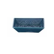 Porte savon céramique à relief, Porte Savon blanc Cordoba, Céramique, 2,5x10,5x10,5 cm, bleu foncé - Wenko