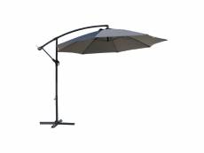 Rebecca mobili parapluie de jardin gris foncé 3x3 parasol en acier décentralisé pour extérieur RE6689