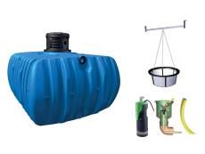 Récupérateur d'eau de pluie à enterrer extra plat 5000 L - Garantia