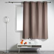 Rideau a oeillets metal 140 x 180 cm polyester uni essentiel Taupe - Taupe