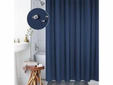 Rideau de douche étanche résistant anti-moisissure polyester déperlant 120x200 cm bleu
