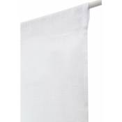 Rideaudiscount - Vitrage 80 x 160 cm Passe Tringle Effet Lin Petite Trame Uni Blanc - Blanc