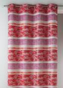 Rideaux en jacquard à rayures horizontales - Piment - 140 x 260 cm