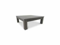Table basse carrée bois massif gris - gabriel - l 100 x l 100 x h 35 cm - neuf