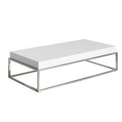 Table basse en bois blanc et acier