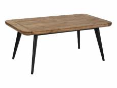 Table basse rectangulaire en bois recyclé,pin coloris marron clair,noir - longueur 135 x profondeur 70 x hauteur 41 cm