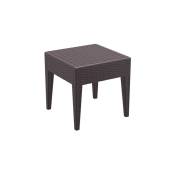 Table extérieure à Polyrattan confortablement empilable 45x45cm différentes couleurs colore : marron