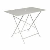 Table pliante Bistro / 97 x 57 cm - 4 personnes - Trou parasol - Fermob gris en métal