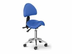 Tabouret chaise siège-selle avec dossier bleu helloshop26 14_0003500