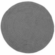 Thedecofactory - tamtam - Tapis en coton effet cordage gris diam.70 - Gris