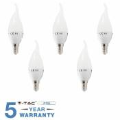 V-tac - 5 ampoules led E14 flame 4W 30 w bulb LAMP-Cool
