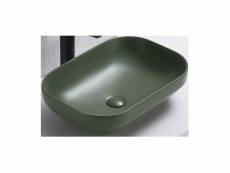 Vasque à poser en céramique verte matte - l 50.4 x 35.2 cm - gamme neli