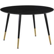 Venture Home - Table ronde en mdf et acier Dipp 115 cm - Noir